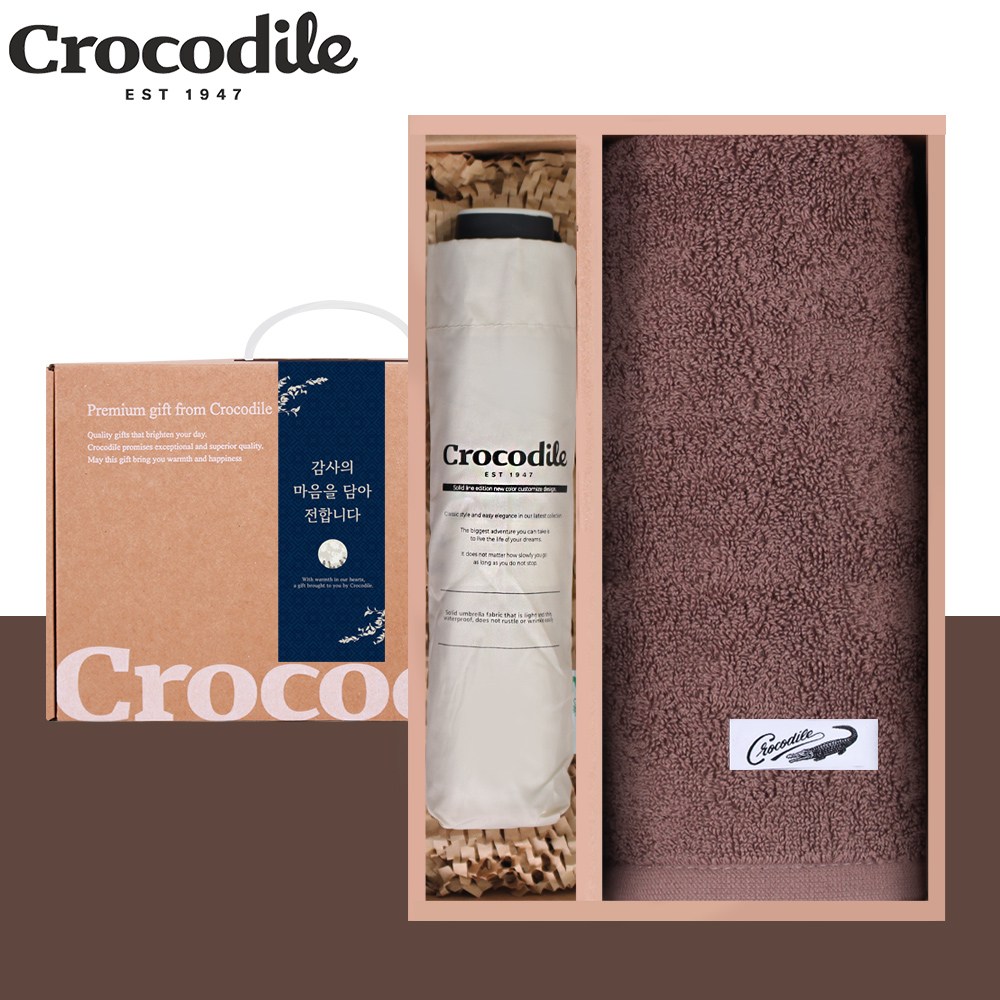 크로커다일 감사 답례품 명절 선물 세트 (수동 3단 우산+150g 코마사 30수 고급타올) 87,710원