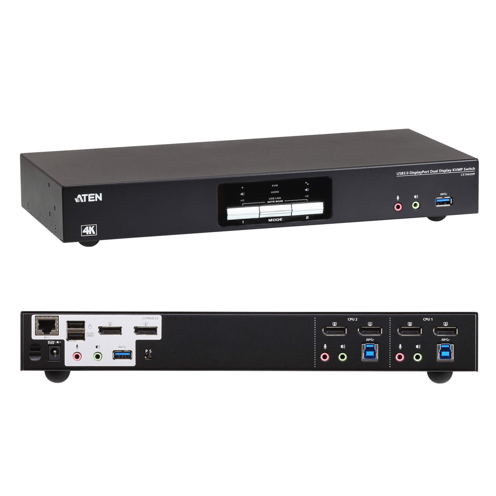 ATEN CS1942DP USB3.0 4K DISPLAYPORT 듀얼 디스플레이 KVMP 스위치, 1개, CS1942DP 449,000원