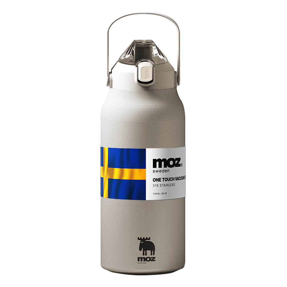 MOZ 스웨덴 나혼자산다 보온병 포스코 316 스텐 대용량 원터치 손잡이 보온보냉병 보온텀블러, 오트밀베이지, 1300ml, 1개 34,900원