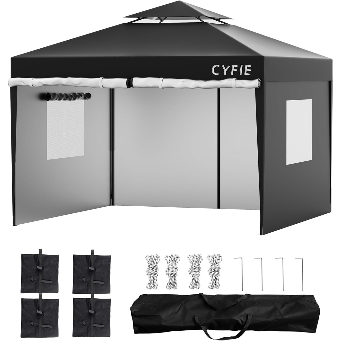 접이식 캐노피 천막 야외 천막텐트 행사용 텐트 휴대용 캠핑텐트 방수 천막 4-6 인용, 블랙 171,200원
