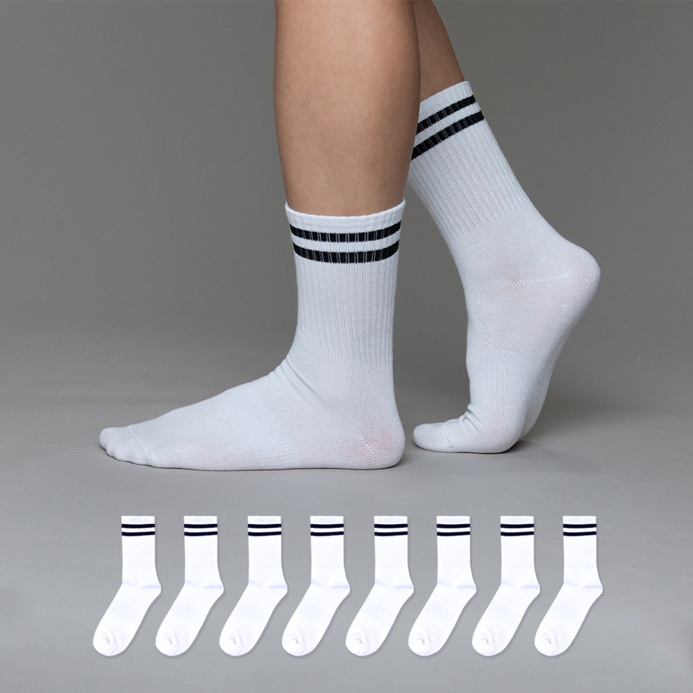 비바슈슈 남성용 스포티보이 장목 양말 스트라이프 8켤레 12,990원