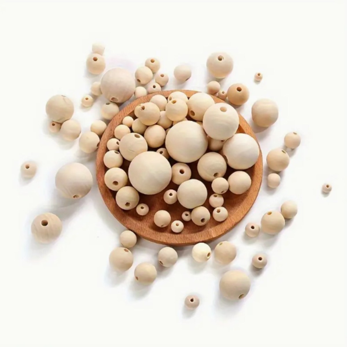 튼튼 마크라메 라탄공예 나무공예 우드비즈 나무 볼, 100개 11,900원