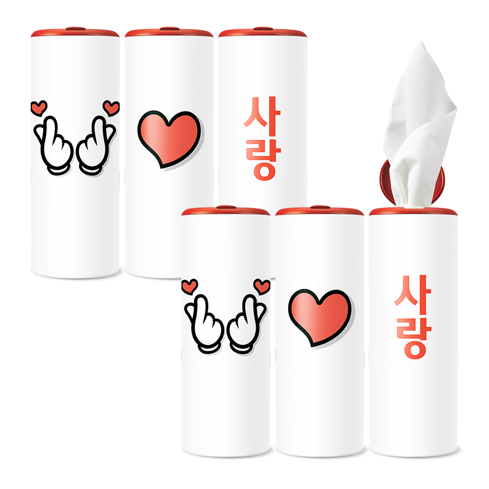 슬림티슈 6P [사랑세트] / 원통형 차량용 선물용 대나무 티슈 13,600원
