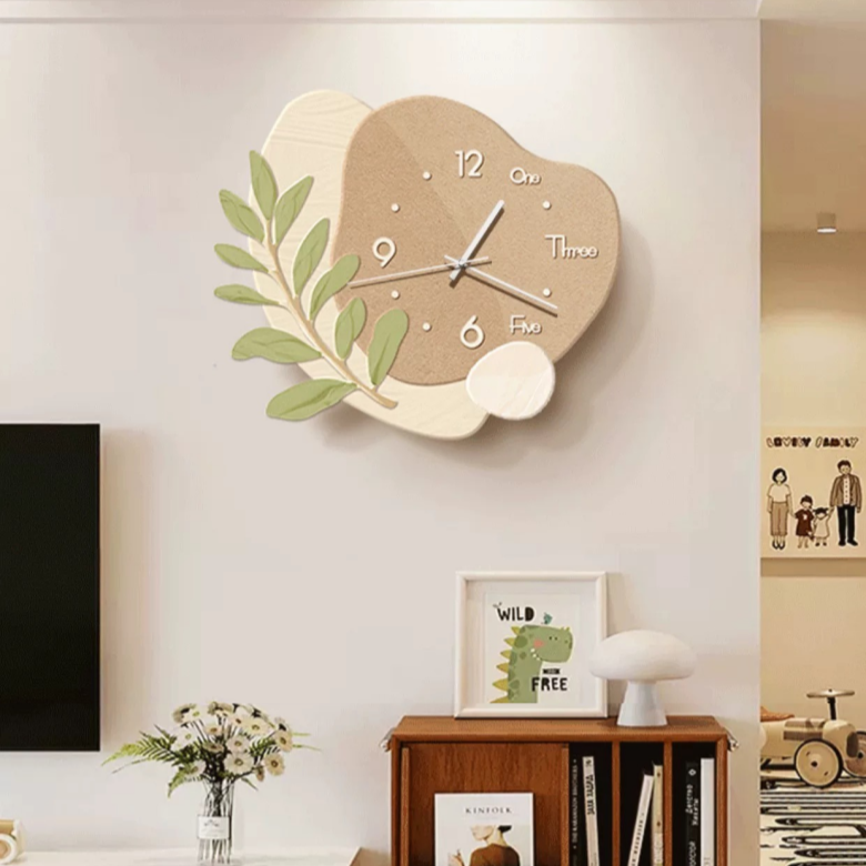 햇빛에이치 북유럽 스타일 무소음 벽시계 40cm, 나뭇잎 22,900원