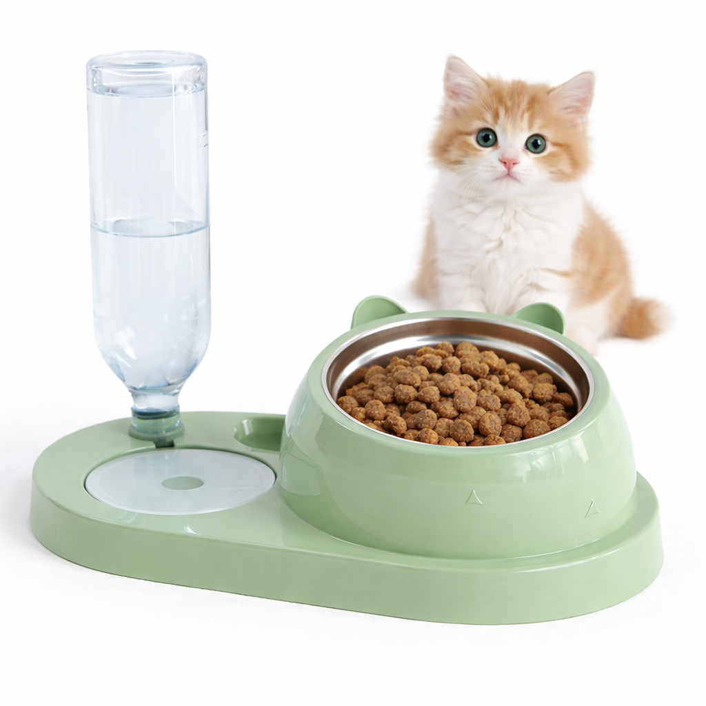 사이드비 강아지 고양이 급식기 급수기 스텐 올인원 세트, 1개, 라이트그린 22,900원