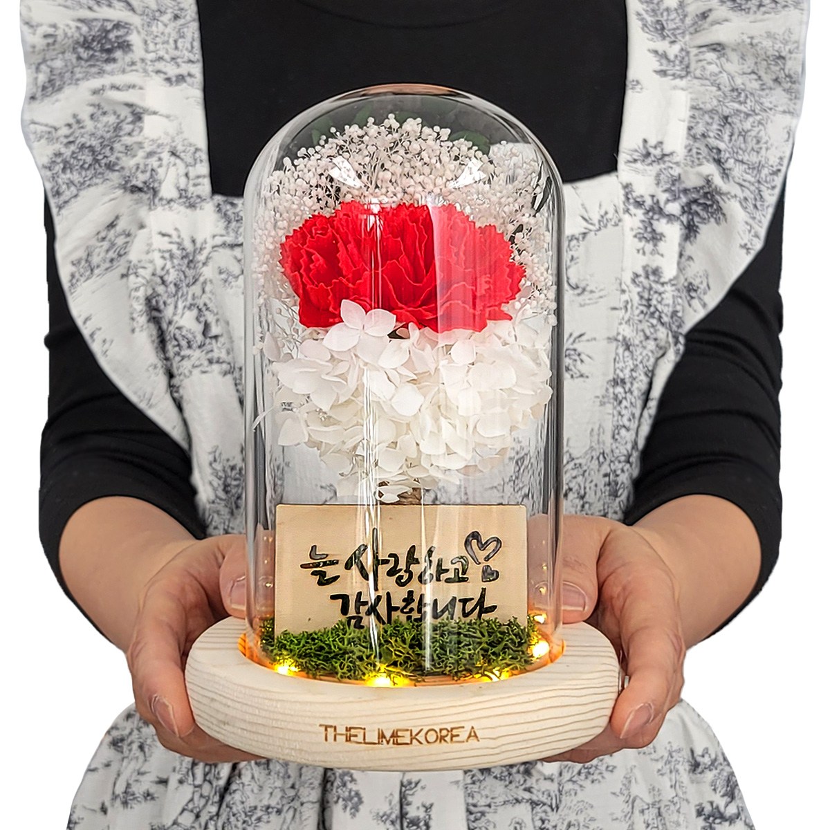 어버이날 카네이션 LED 무드등 유리돔 부모님 선물 꽃조명 이벤트, 레드, 1개 39,900원