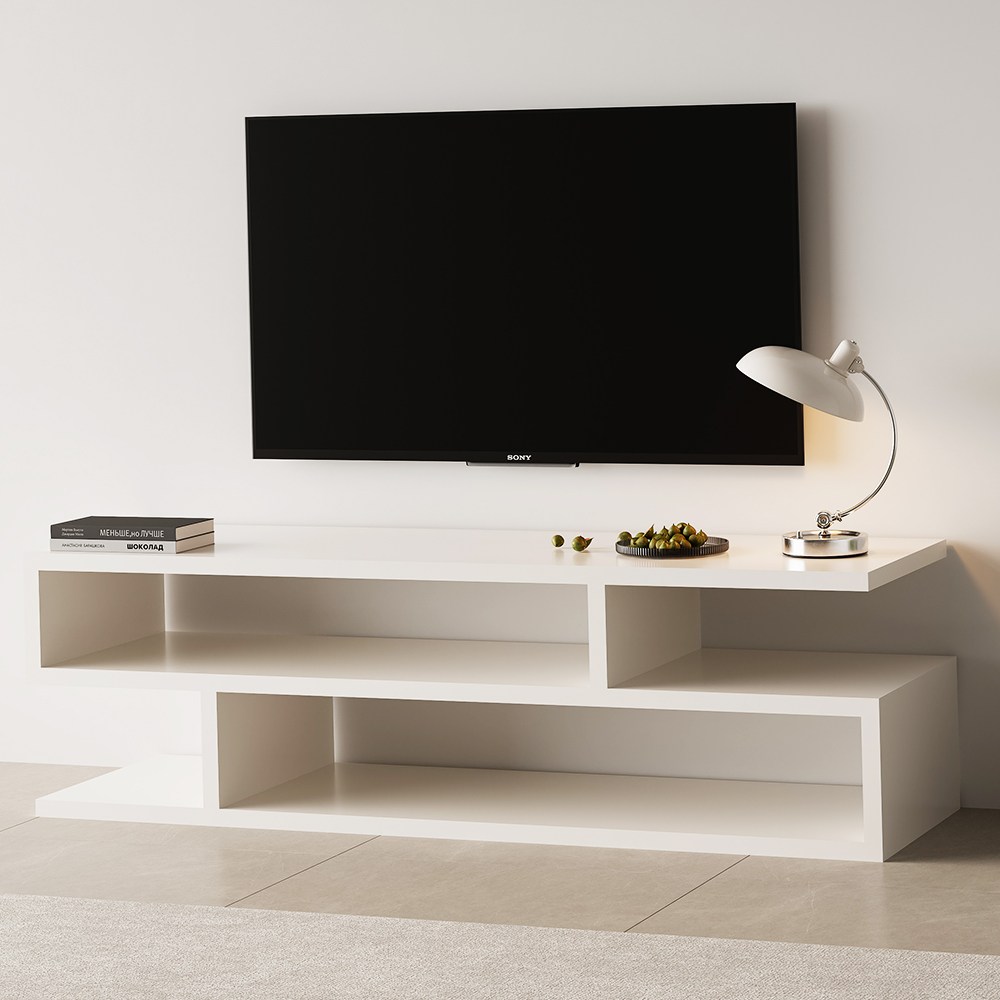 Zephonic오픈형 원룸, 거실 TV 캐비닛장식장, 화이트 38,900원