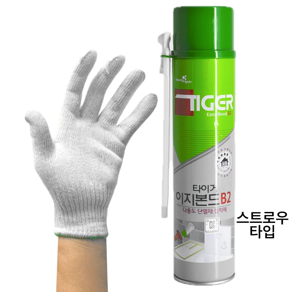 타이거폼 이지본드 B2 스트로우타입 + 면장갑 우레탄 단열 폼 시공 다용도 단열재 접착제 폼본드 18,300원