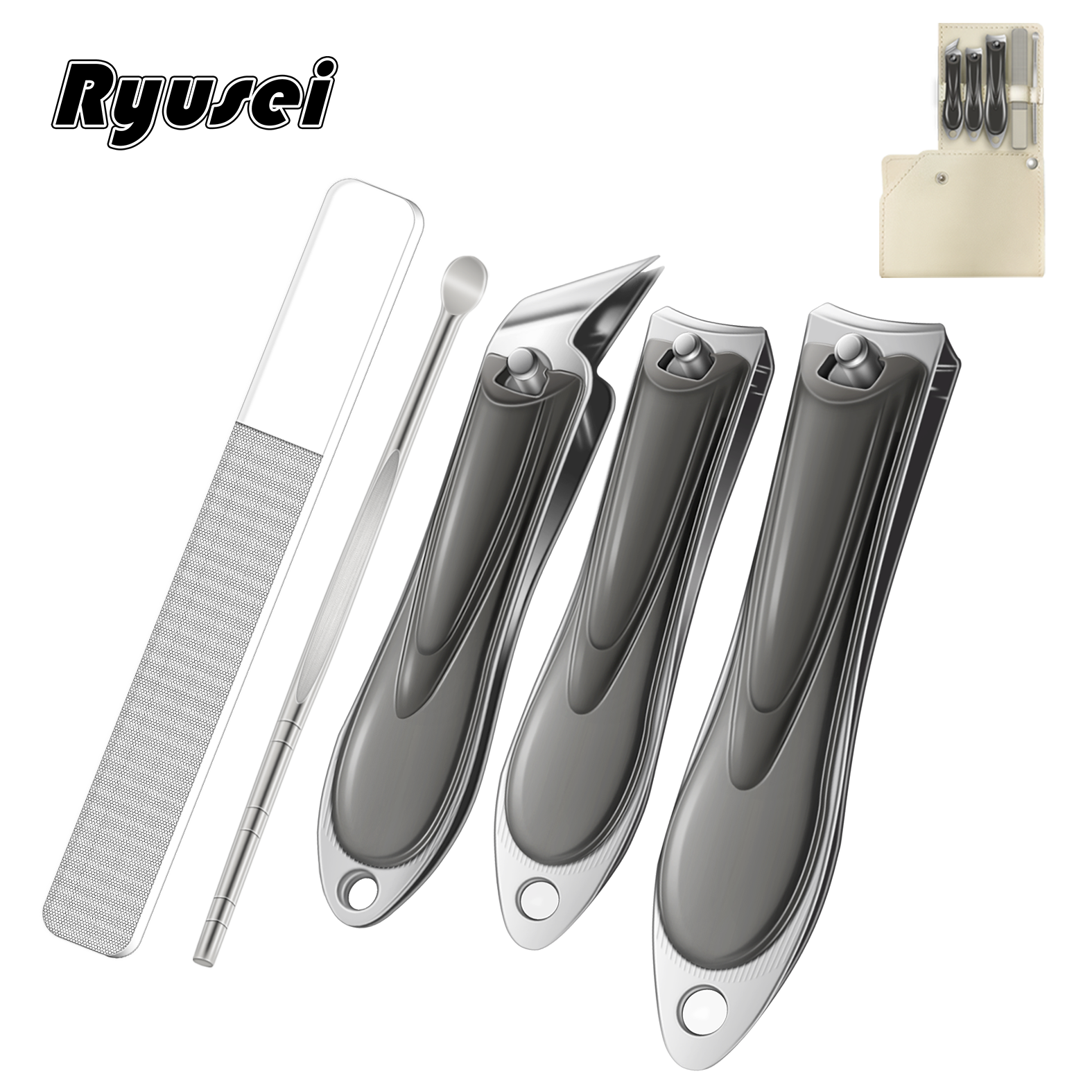 Ryusei 손톱깎이 세트 휴대용손톱깎이 5종세트  고급형 탄소강 +스텐 네일 정리 세트 R016 4,900원