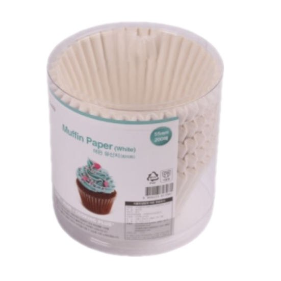 쿠킹플러스 머핀컵유산지 55mm 화이트 200p 2,800원