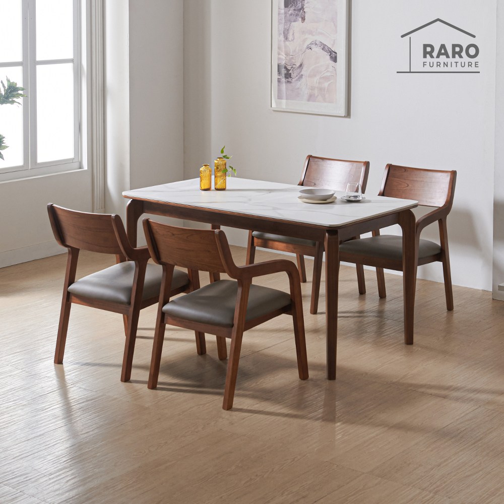 라로퍼니처 라인 1400 포세린 통 세라믹 4인 참죽나무 원목 식탁 세트 579,000원