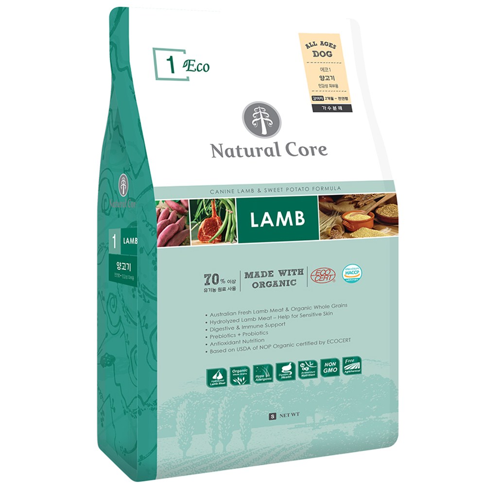 네츄럴코어 에코1 양고기 10kg L입자 전연령사료 89,300원
