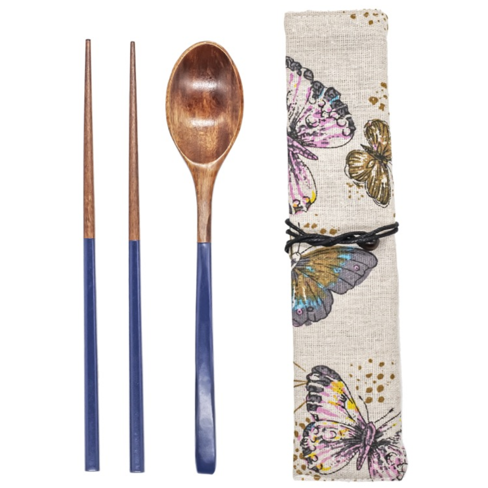 나무 수저세트 옻칠 숟가락 젓가락 요거트스푼 케이스포함, 1세트, 옻칠 수저 젓가락 세트, 네이비 기본 6,500원