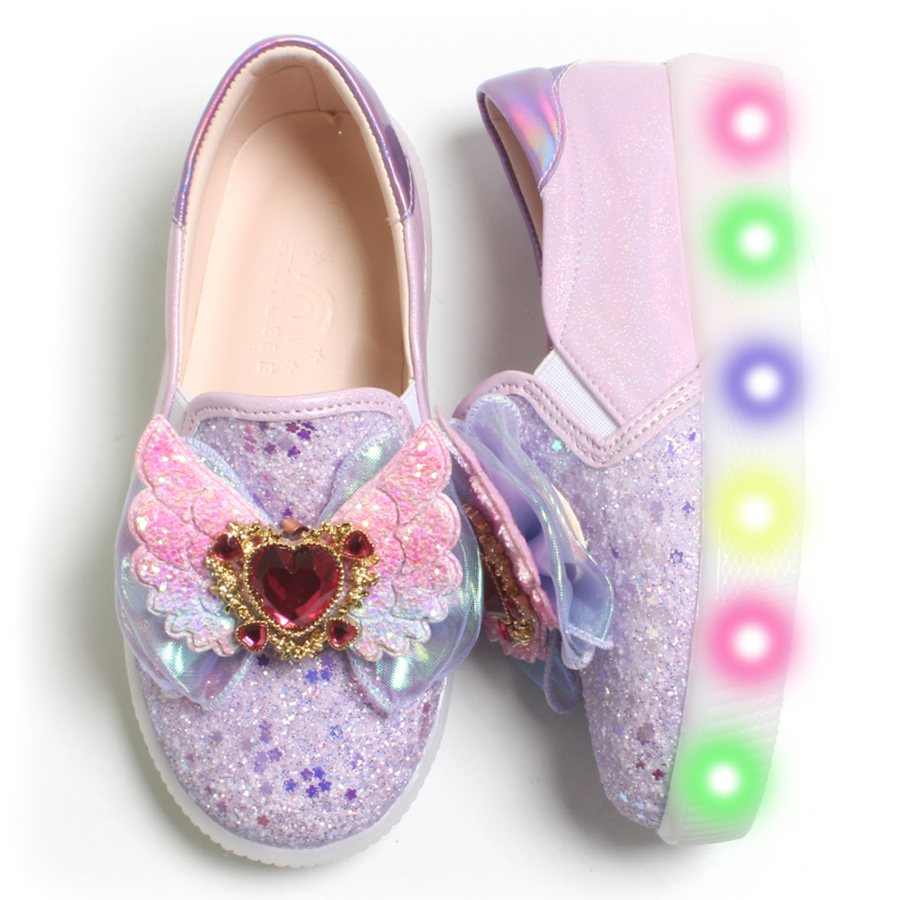 FROMBEBE 여아용 줄리 하트 날개 LED 라이팅 슬립온 42,000원