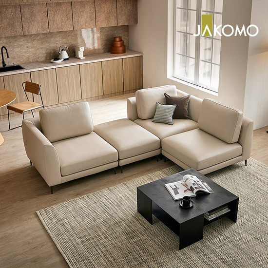 비기닝 모듈 4인 천연면피 소가죽 소파+스툴 3,130,000원