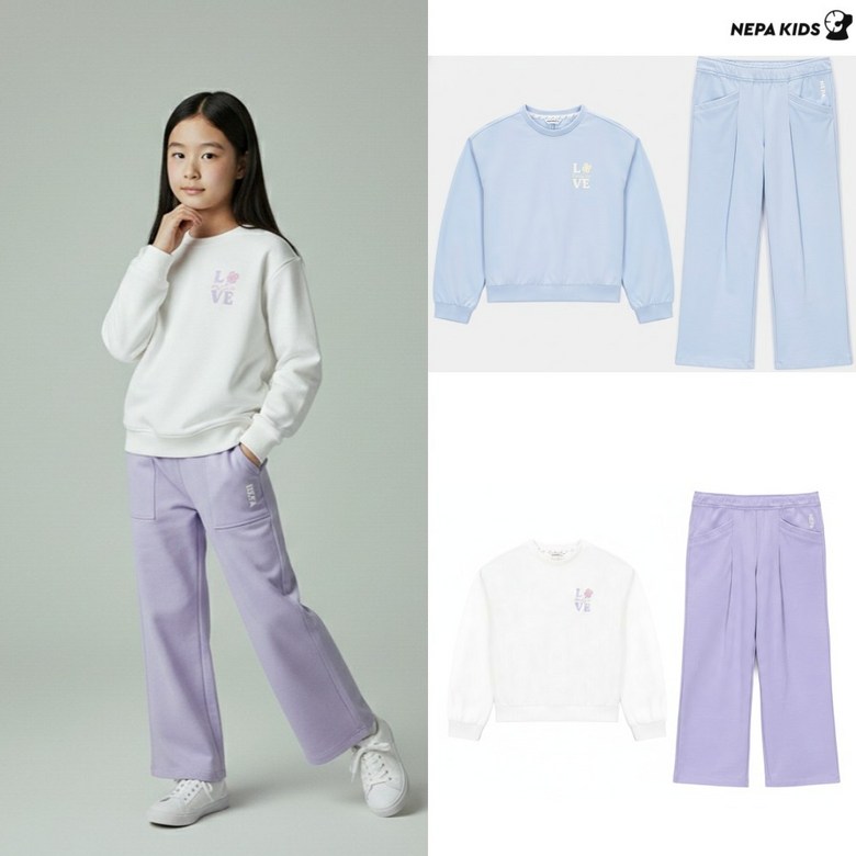 [백화점 출고] 네파키즈 상하복 세트 여아 베리 티셔츠 팬츠 크롭 와이드 상하세트 119,100원