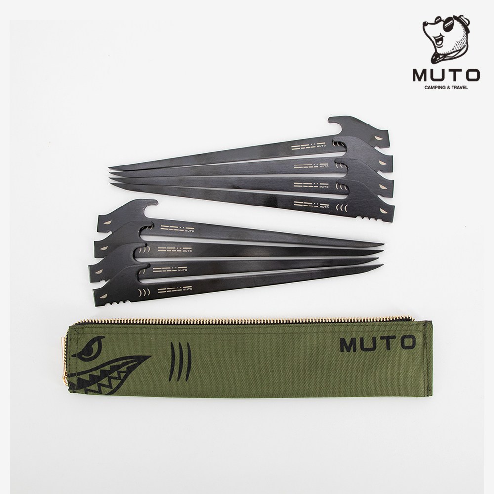 [본사 당일출고] 뮤토 샤크팩 고강도 캠핑팩 28cm/23cm 8개 구성 세트_파우치포함 31,900원