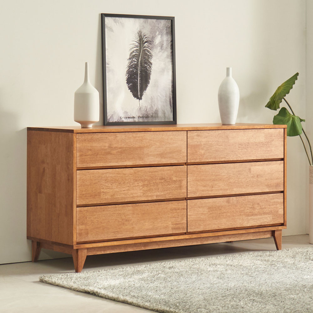 올트리 고무나무 원목 3단 와이드 서랍/수납장 서랍장 385,000원