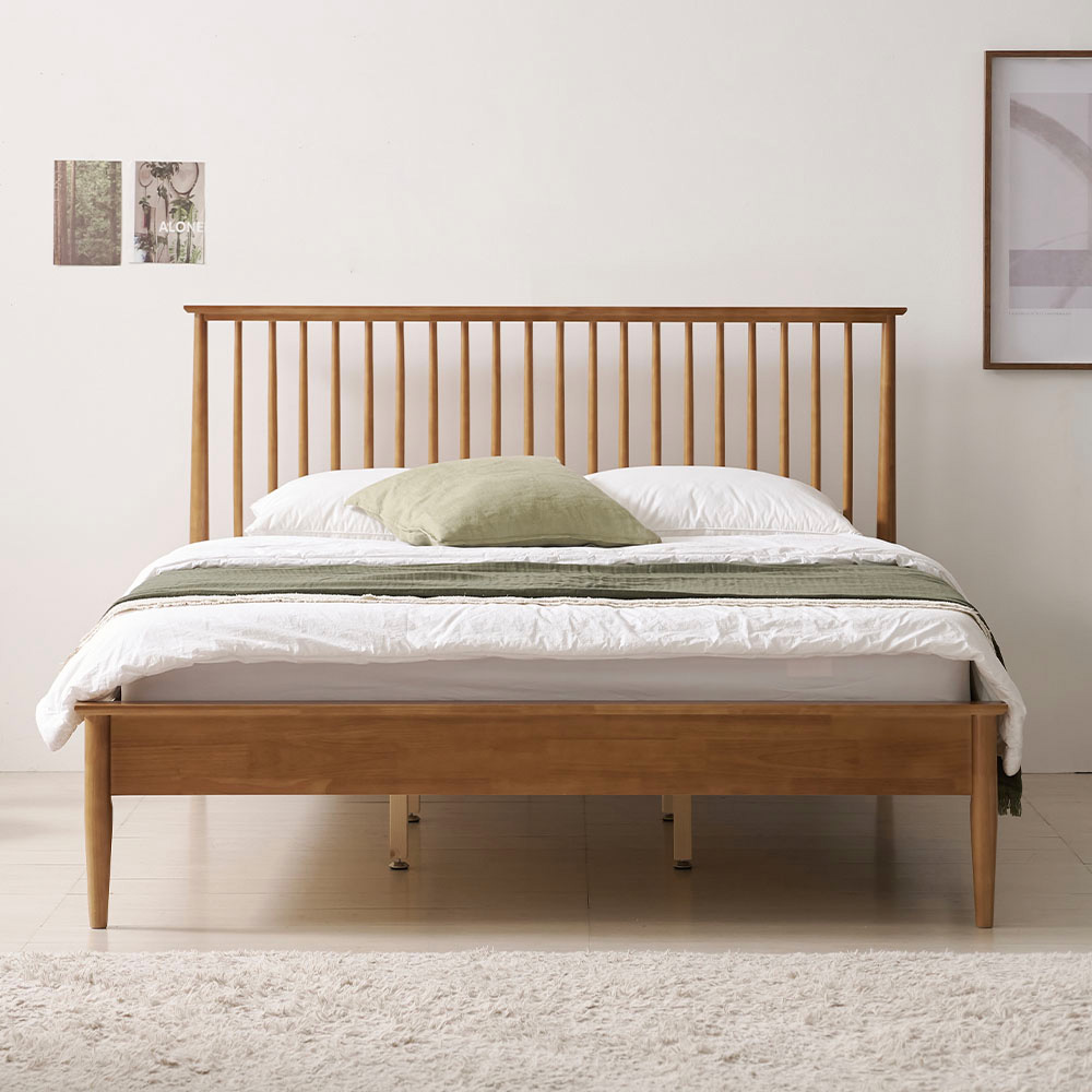 우아미가구 쿠안 원목 침대 프레임 단품 방문설치, 브라운 389,000원