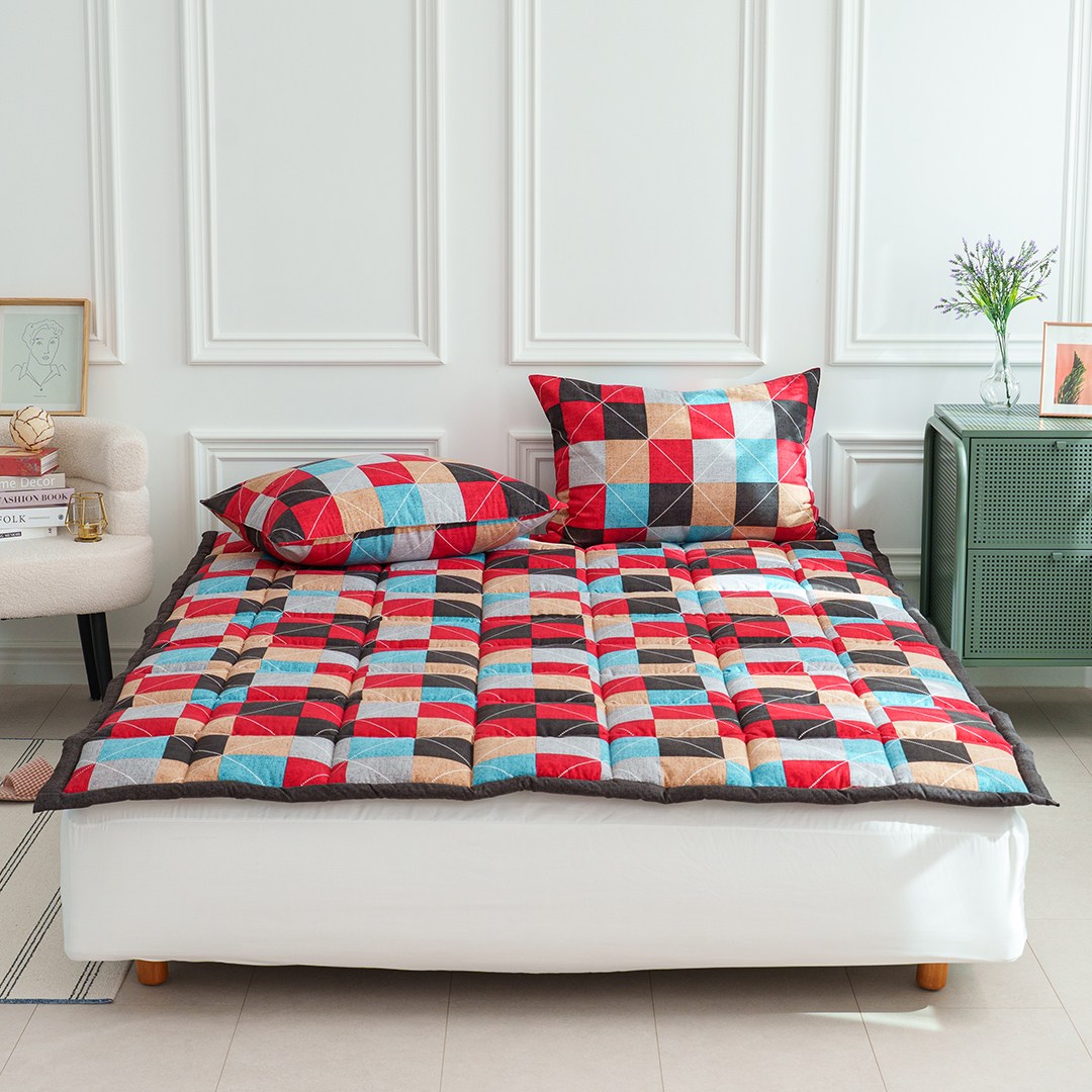 안나푸르나 국내 제조 3배 볼륨 침대패드, 패치스퀘어 레드 39,490원