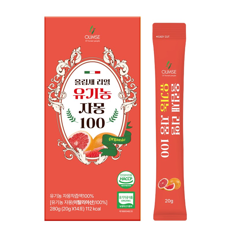 올림새 리얼 NFC 유기농 자몽즙100 20g x 84개, 84개, 20g 28,900원