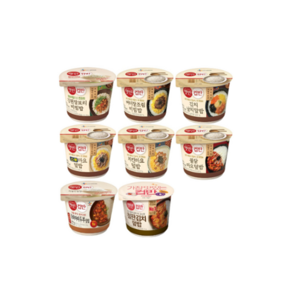 CJ 햇반 컵반 8종(치킨마요 + 스팸마요 + 불닭마요 +강된장 + 버터장조림 + 김치날치 + 볶은김치 +마파두부덮밥) 24,900원