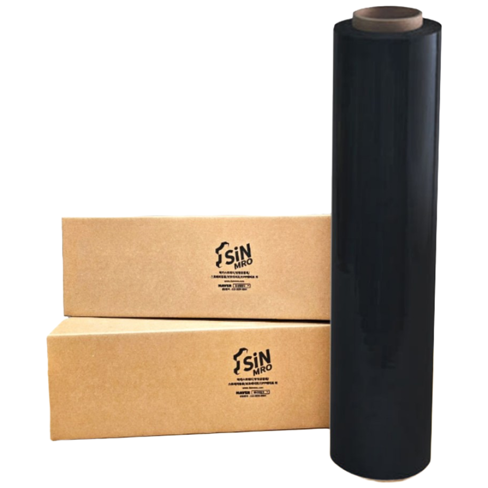 일신 검정 포장용 랩 흑랩 차광랩 1롤 1박스 18mic 500mm 320M 고품질 스트레치필름 블랙 14,310원