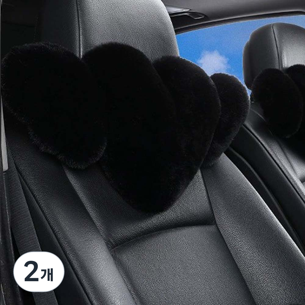 크로니클 차량용 하트엔젤 전차종 호환 목쿠션, 블랙, 2개 27,340원