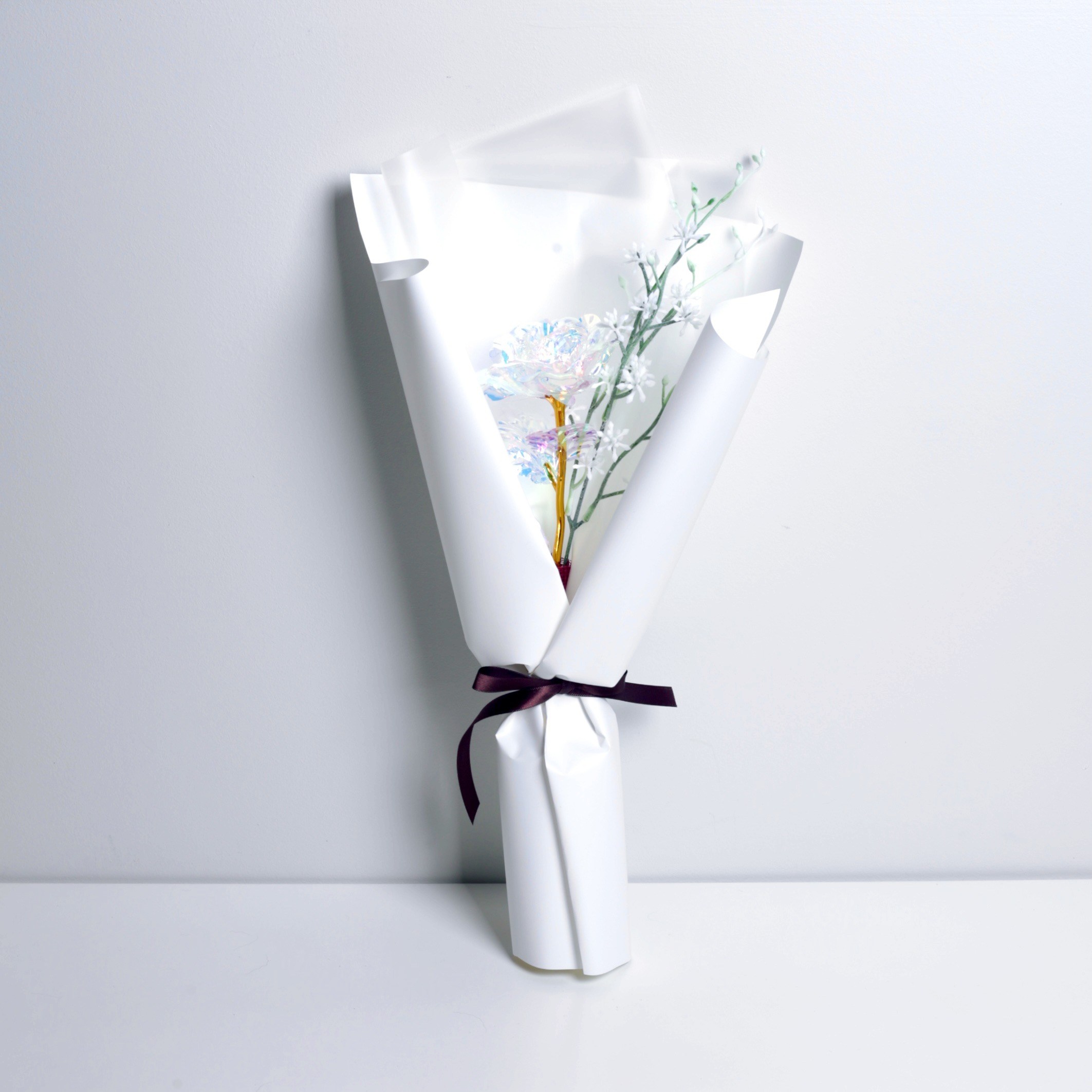 꽃 한송이 꽃다발 장미 화이트데이 led 홀로그램 사탕꽃다발 미니꽃다발 작은꽃다발 프리저버드 15,900원