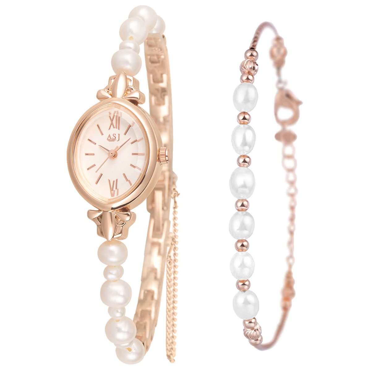 AKIPANDA 진주팔찌 여성 로즈골드 진주 방수 손목시계 36,000원