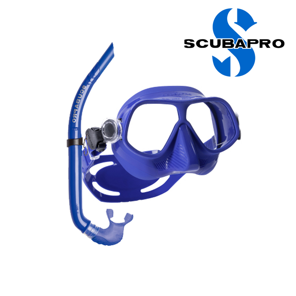 스쿠버프로 스노클링 세트 스틸 콤프 마스크 애프니아 스노클 프리다이빙 스노클링, 블루 140,000원