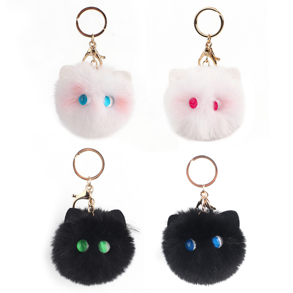 투데이리빙 4개 세트 폼폼이 고양이 인형 키링 동물 애니멀 가방 케이스 자동차 열쇠 고리 미니 귀여운 장난감 키홀더 6,900원