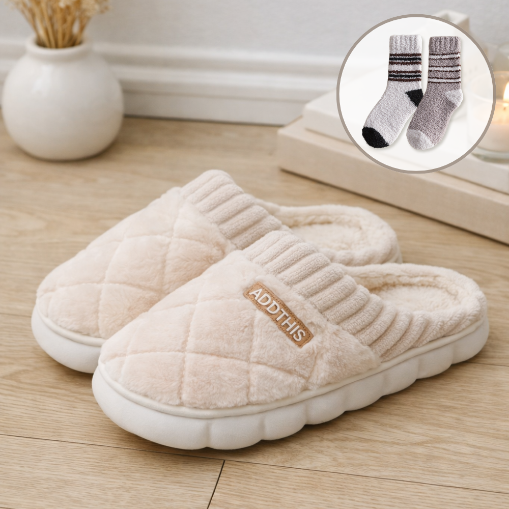 프롬무드 발편한 구름 쿠션 털 슬리퍼 겨울 방한 실내화 10,900원
