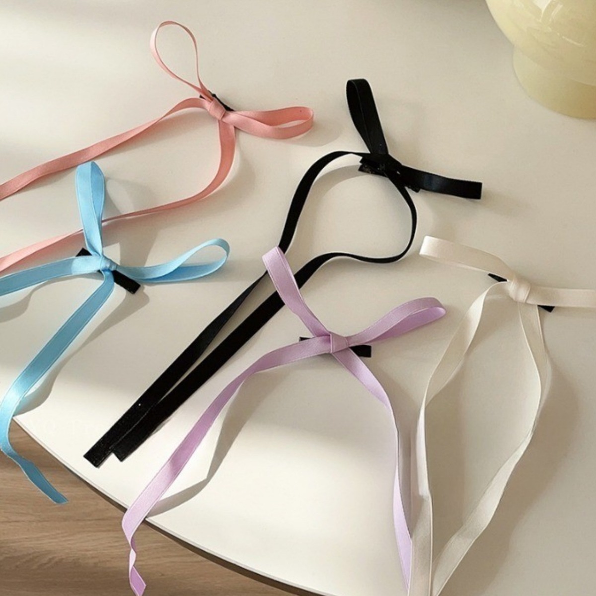 포인트 미니 리본 헤어핀 5쌍 8,500원