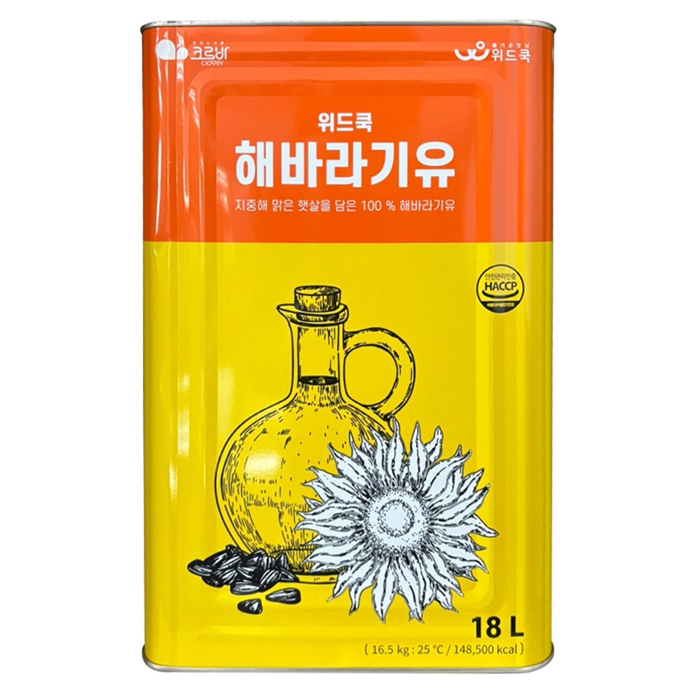위드쿡 해바라기유 업소용 식자재, 1개, 18L 58,000원