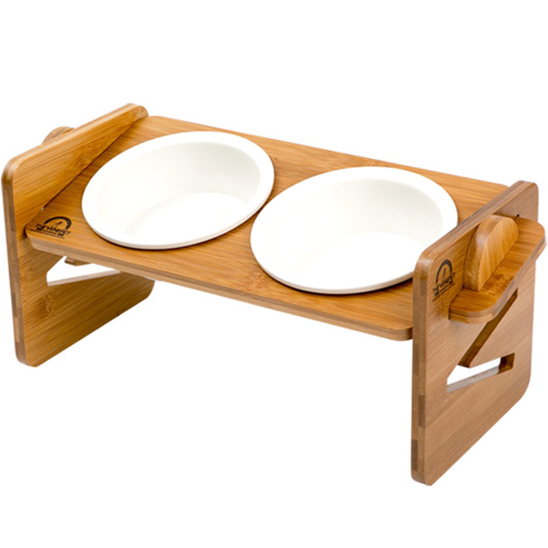 더베네펫 반려동물 원목 대나무 높이 각도조절 밥그릇 식기 2구 28,900원