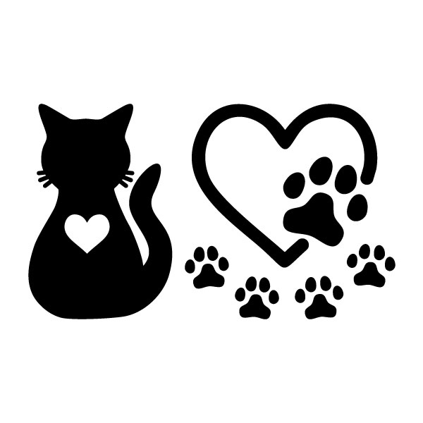 오피스왕국 고양이 그래픽 스티커 발자국스티커 동물스티커 하트스티커 cat49 5,500원