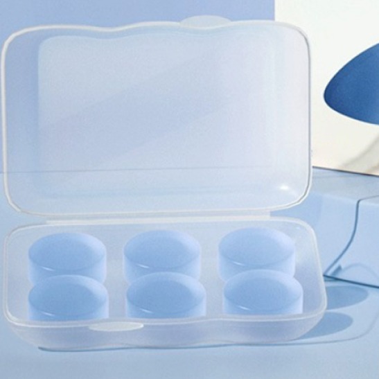 누비나 수면용 실리콘머드 이어플러그 성형가능 방수 방음 세척가능 귀마개 6p 세트 블루, 1세트 6,900원