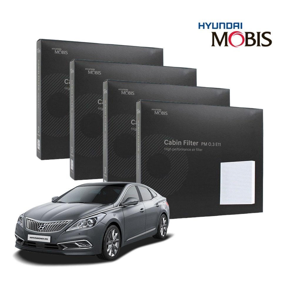 현대모비스 정품 프리미엄 에어컨필터 2년분 4개입 그랜저HG 전용 2011년~2017년식 적용 49,900원