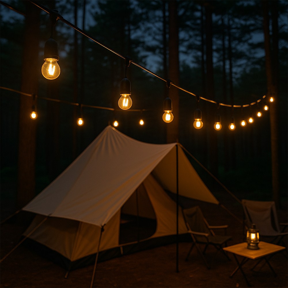 홍전기 파티라이트 줄조명 루프탑조명 오징어등 야외파티등 캠핑조명 전등선 방수등, 1개, 홍전기 15m 15구 51,000원