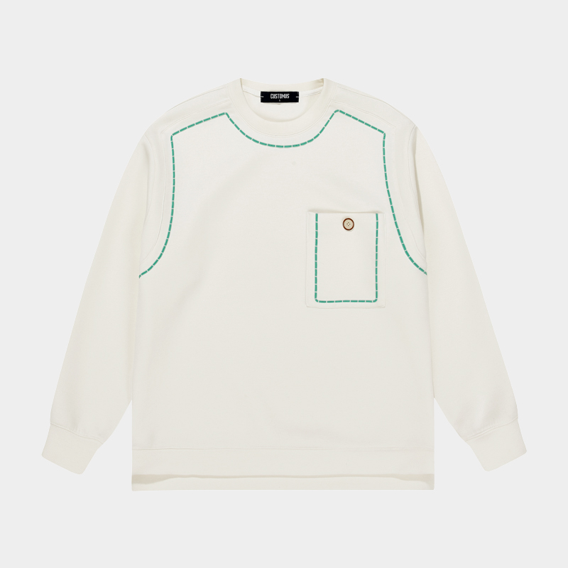 볼륨 스티치 라인 오버핏 맨투맨 티셔츠 CXS24SKMT301 IVY 56,070원