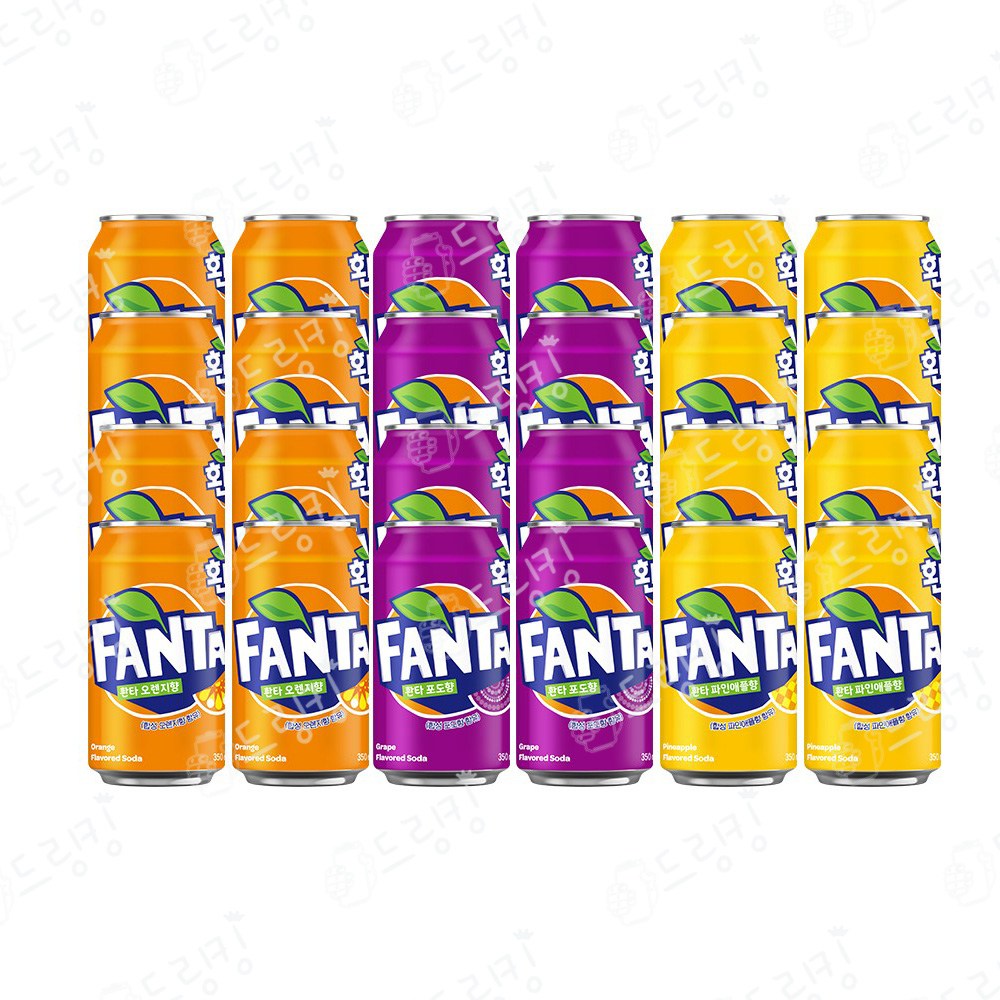 무료배송 환타3종 오렌지 + 파인 + 포도 355ml 총24개 박스안심포장 업소용 탄산음료도매 18,390원