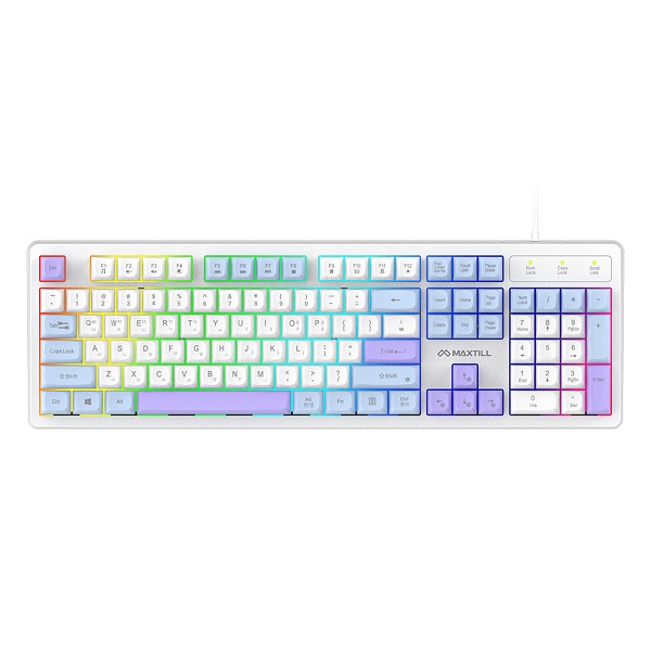 맥스틸 멤브레인 3컬러 키캡 RGB USB 유선 일반형 키보드, BLUE + White, GM-KM1U, 제조사축 19,130원