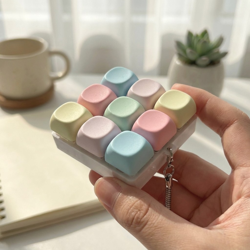 세지아 키캡 키링 9구 키보드 열쇠고리, 1개, 파스텔 15,000원