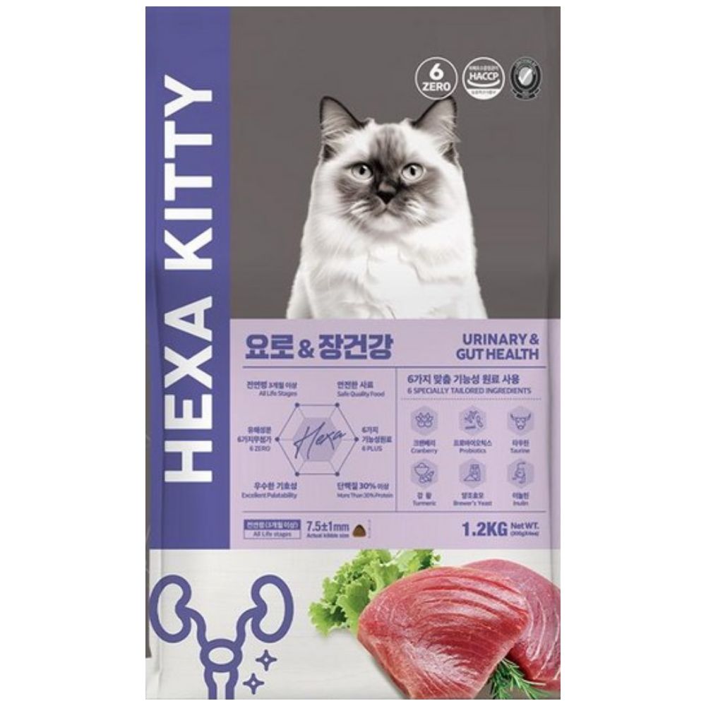 헥사키티 고양이사료 요로&장건강 4kg + 가필드간식4p + 마이캣츄 1P 46,000원