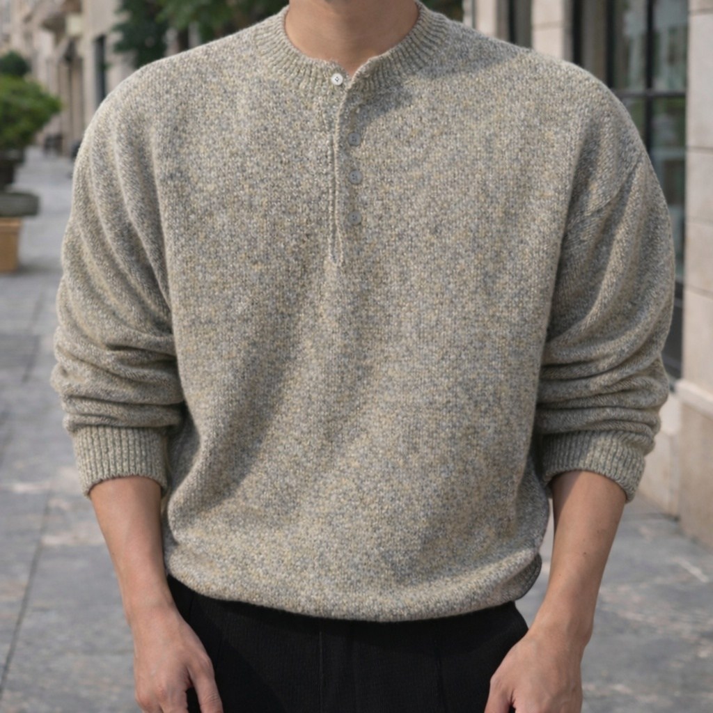 남자 부드러운 울캐시 헨리넥 니트 / 기본 데일리 고퀄리티 여리야 36,900원