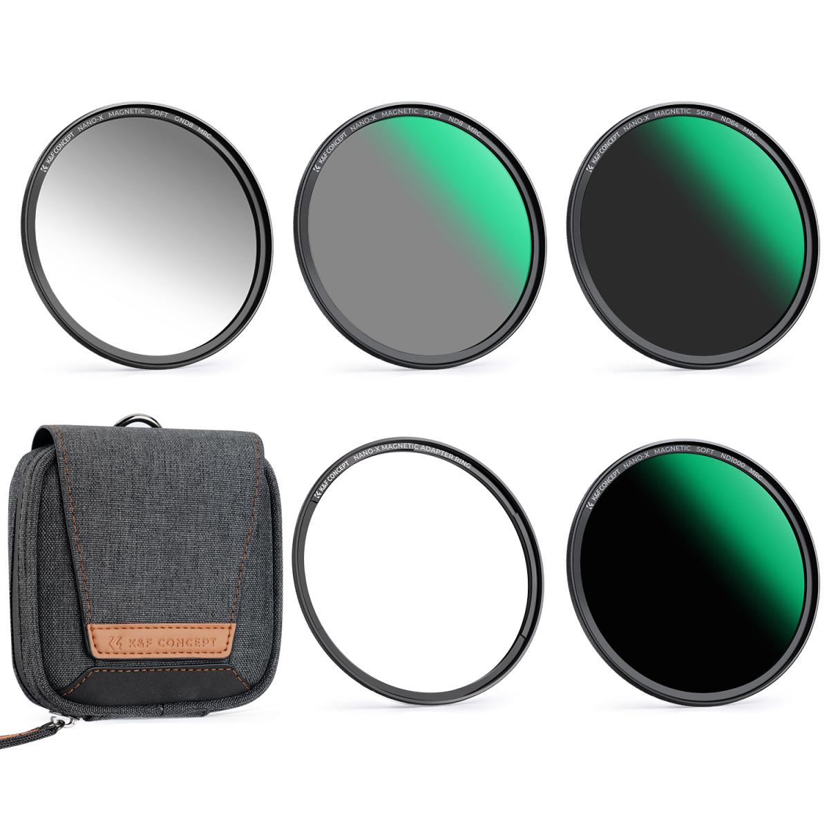 82mm K&F Concept Magnetic 자석 필터 5 Kit GND8+ND8+ND64+ND1000+Magnetic Adapter Ring+Filter Pouch 168,000원
