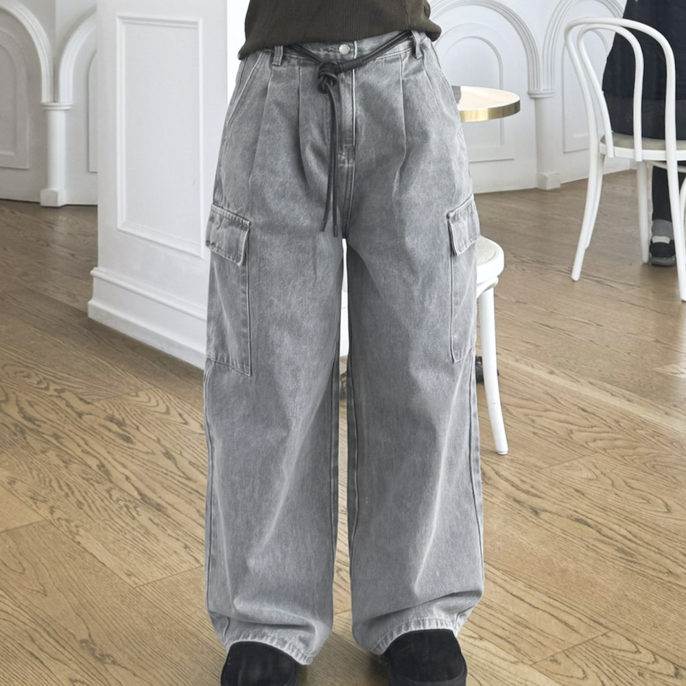 인비비드 여성용 스트릿 플로우 카고 와이드 워싱 데님 팬츠 G03K6_ij5464 숏 18,440원