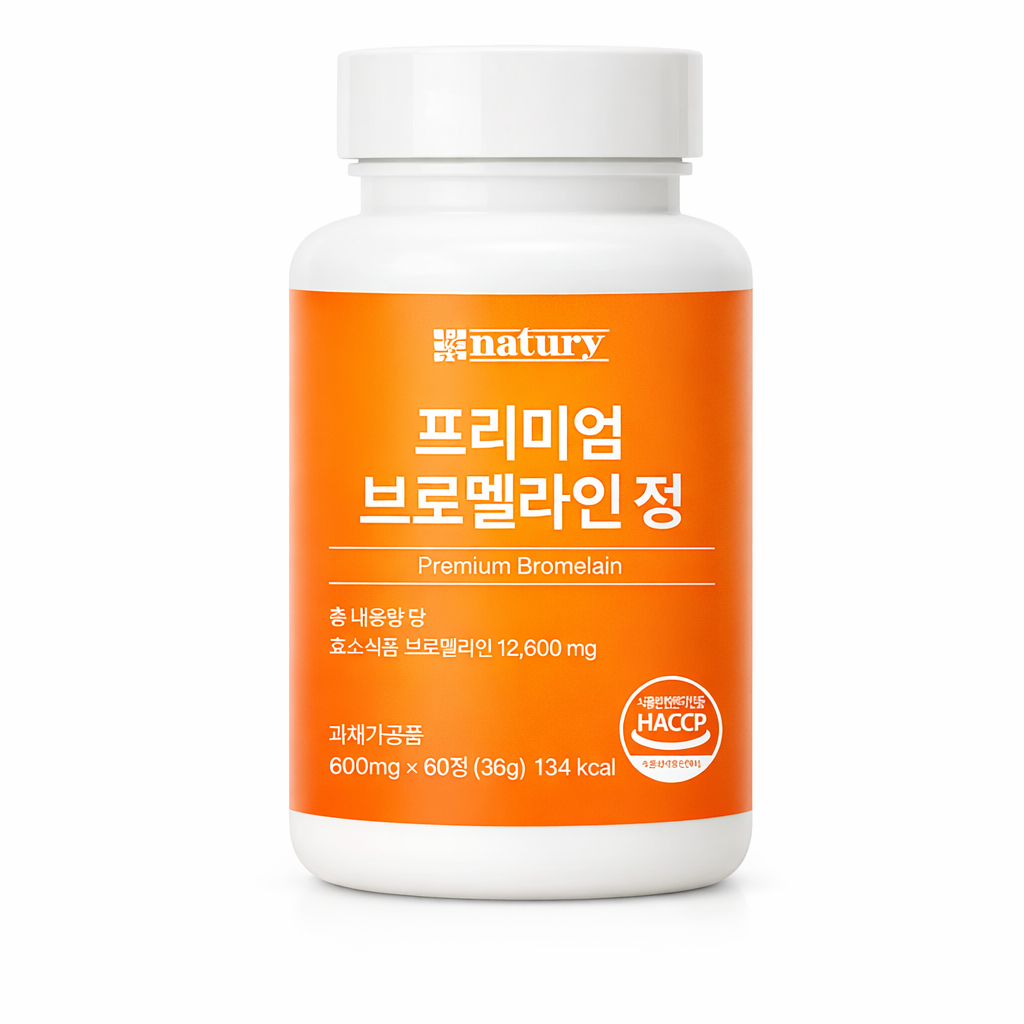 네이츄리 파인애플 브로멜라인 고함량 붓기효소, 1개, 60정 21,500원