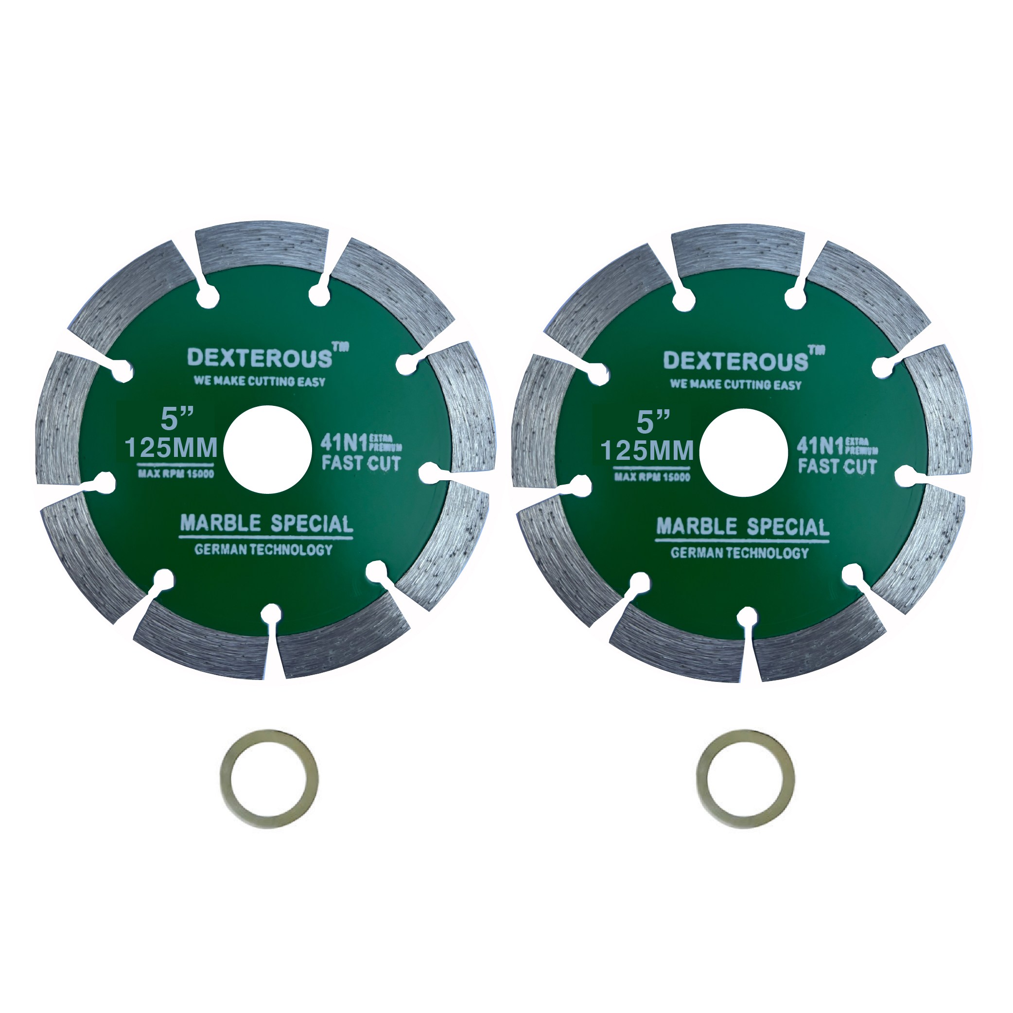 망고테크 그라인더날 석재용 5인치 125mm 2개입 마른날 다이아몬드휠 콘크리트 절단석 돌날 화강암 컷팅 그라인더휠, 1세트 17,900원
